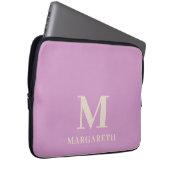 Elegant Lilac Monogram Laptop Sleeve (Vorne Rechts)