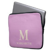 Elegant Lilac Monogram Laptop Sleeve (Vorderseite Links)