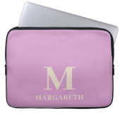 Elegant Lilac Monogram Laptop Sleeve (Vorderseite)