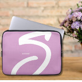 Elegant Lilac Monogram Laptop Sleeve