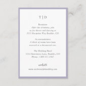 Elegant Lilac Monogram Modern Wedding Begleitkarte (Vorderseite)