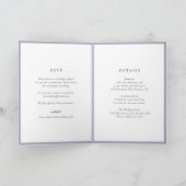 Elegant Lilac Monogram Modern Wedding Einladung (Innenseite)