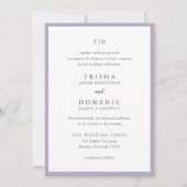 Elegant Lilac Monogram Modern Wedding Einladung (Vorderseite)