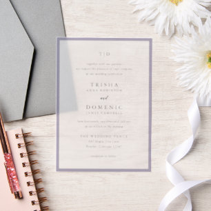 Elegant Lilac Monogram Modern Wedding Pergament Einladungen