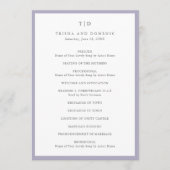 Elegant Lilac Monogram Modern Wedding Programm (Vorderseite)