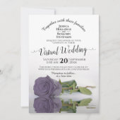 Elegant Lilac oder Dusty Lila Rose Virtual Wedding Einladung (Vorderseite)