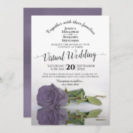 Elegant Lilac oder Dusty Lila Rose Virtual Wedding Einladung
