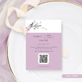 Elegant Lilac Pastel Floral UAWG Online, QR Code Begleitkarte