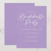 Elegant Lilac Purple Bachelorette Party Einladung (Vorne/Hinten)