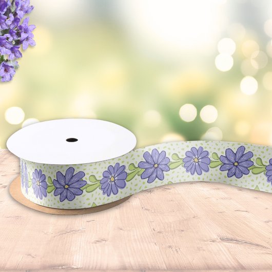 Elegant Lilac Purple Flowers Spring Floral Satinband
