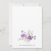 Elegant Lilac Purple Flowers Wedding Einladung (Rückseite)