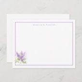 Elegant Lilac Purple Greenery Personalized  Mitteilungskarte (Vorne/Hinten)