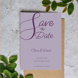 Elegant lilac Save the Date Einladung