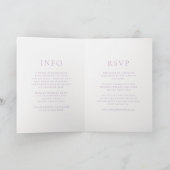 Elegant Lilac Script Monogram Wedding Einladung (Innenseite)