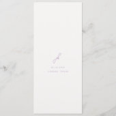 Elegant Lilac Script Monogram Wedding Menükarte (Rückseite)