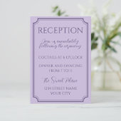 Elegant Lilac Script Wedding Begleitkarte (Stehend Vorderseite)