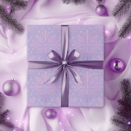 Elegant Lilac Snowflake Christmas Pattern Geschenkpapier