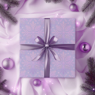 Elegant Lilac Snowflake Christmas Pattern Geschenkpapier