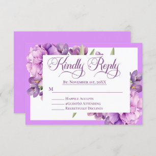 Elegant Lilac und Lavender Floral Islamische Hochz RSVP Karte