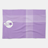 Elegant Lilac Violet Tartan Monogram Geschirrtuch (Horizontal)