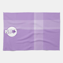 Elegant Lilac Violet Tartan Monogram Geschirrtuch