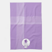 Elegant Lilac Violet Tartan Monogram Geschirrtuch (Vertikal)