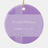 Elegant Lilac Violet Tartan Monogram Keramik Ornament (Hinten)