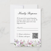 Elegant Lilac Watercolor Blume Hochzeit RSVP Karte (Vorderseite)