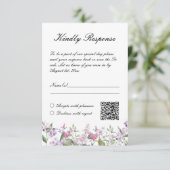 Elegant Lilac Watercolor Blume Hochzeit RSVP Karte (Stehend Vorderseite)
