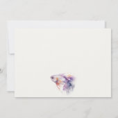 Elegant Lilac Watercolor Coastal Fish Wedding Mitteilungskarte (Rückseite)