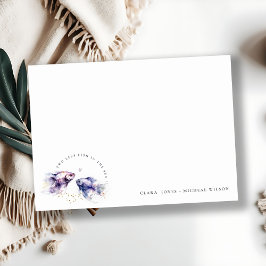 Elegant Lilac Watercolor Coastal Fish Wedding Mitteilungskarte