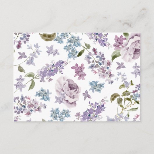 Elegant Lilac Wedding Begleitkarte (Rückseite)