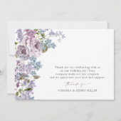 Elegant Lilac Wedding Dankeskarte (Rückseite)