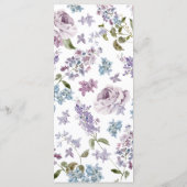 Elegant Lilac Wedding Menükarte (Rückseite)