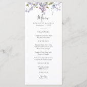 Elegant Lilac Wedding Menükarte (Vorderseite)