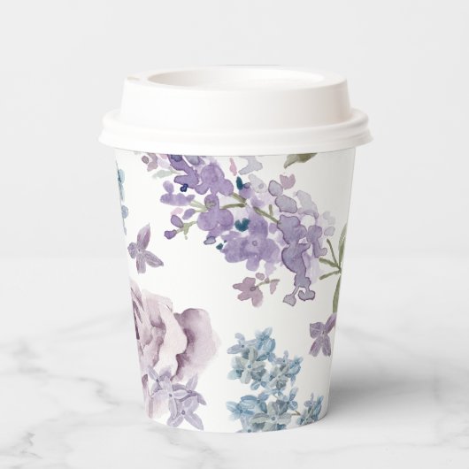 Elegant Lilac Wedding Pappbecher (Rückseite)