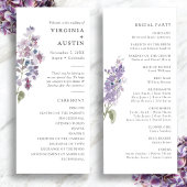 Elegant Lilac Wedding Programm
