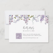 Elegant Lilac Wedding RSVP Karte (Vorderseite)