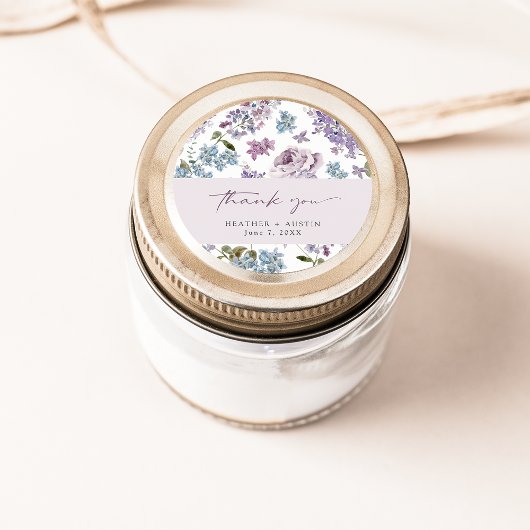 Elegant Lilac Wedding Runder Aufkleber