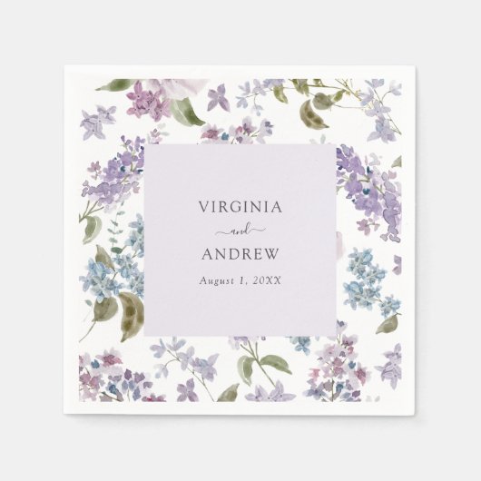 Elegant Lilac Wedding Serviette (Vorderseite)