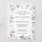 Elegant Lilac Wildblumen Chic Wedding Einladung (Vorderseite)