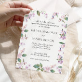 Elegant Lilac Wildblumen Chic Wedding Einladung