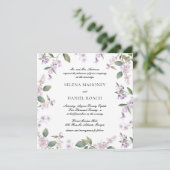 Elegant Lilac Wildblumen Lavender Wedding Einladung (Stehend Vorderseite)