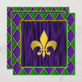 Elegant Lilie Mardi Gras Wedding Einladung (Vorne/Hinten)