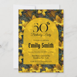 Elegant Lilies Accent Surprise Birthday Einladung