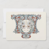 Elegant Lilies Art Nouveau Wedding Ivory Red Einladung (Rückseite)