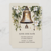 Elegant Lily Floral Wedding Save the Dates Einladung (Vorne/Hinten)