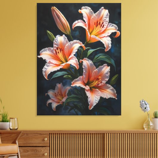 Elegant Lily Flower Art – Premium Prints & Unique  Leinwanddruck (Insitu (Wohnzimmer))