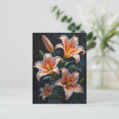Elegant Lily Flower Art – Premium Prints & Unique  Postkarte (Stehend Vorderseite)