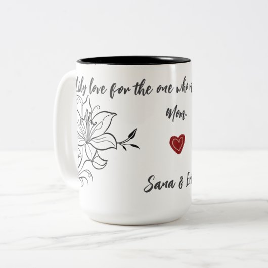 Elegant Lily Mother's Day Tasse Gift (Vorderseite Links)